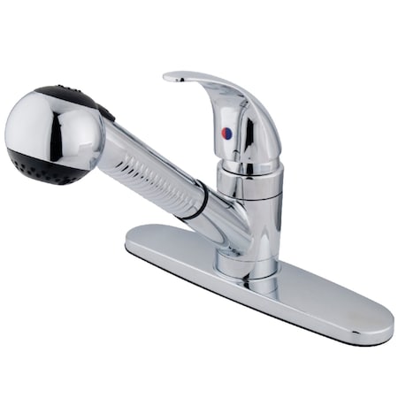 Kingston Brass KB6701LLSP Pull-Out Kitchen Faucet, Polished Chrome KB6701LLSP